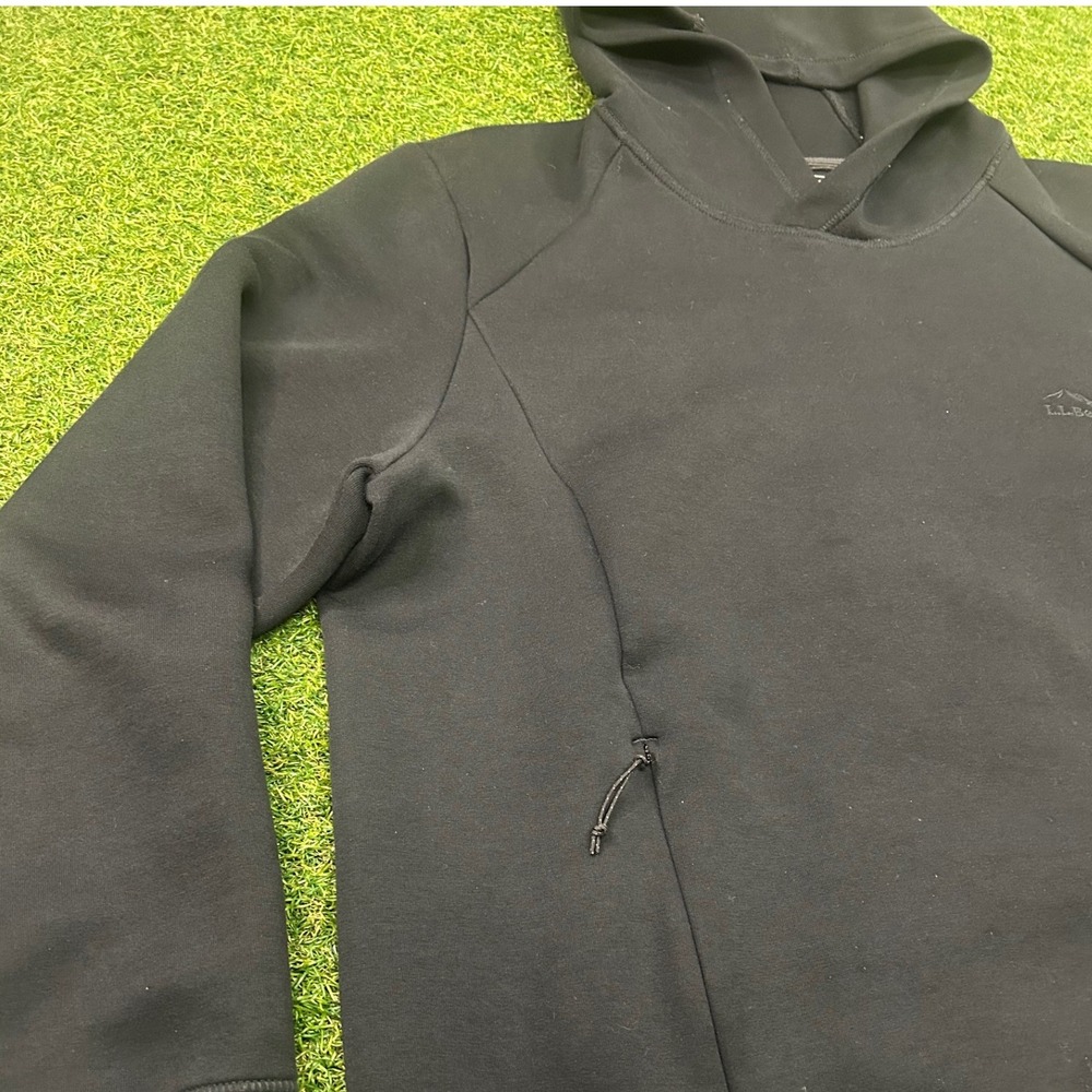 LL Bean Mens Slightly Fitted Hoodie Black Pullover 524835 Large Regular - Picture 3 of 6